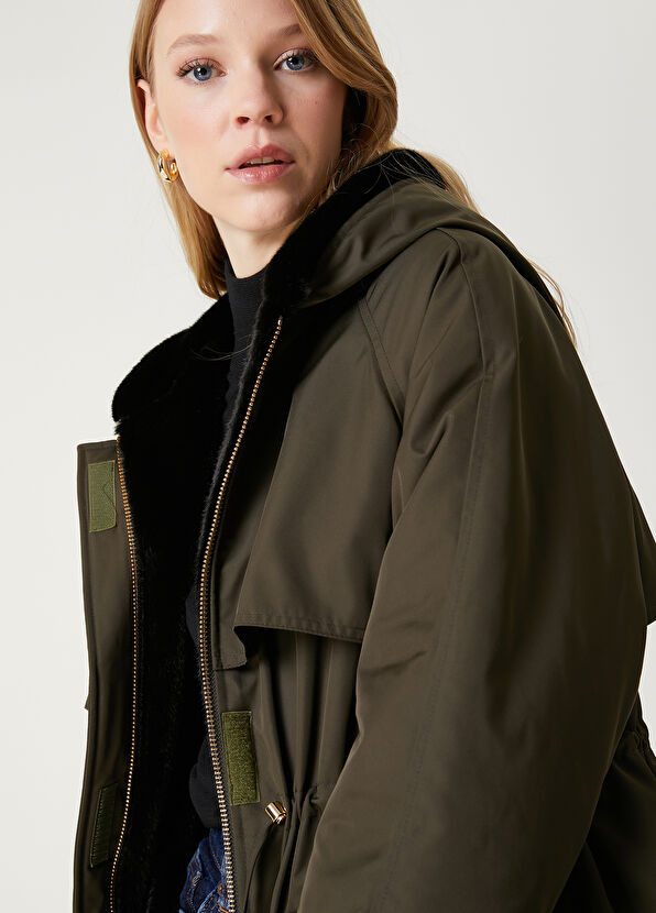 Beymen Club Khaki Hooded Windbreaker Coat - 2
