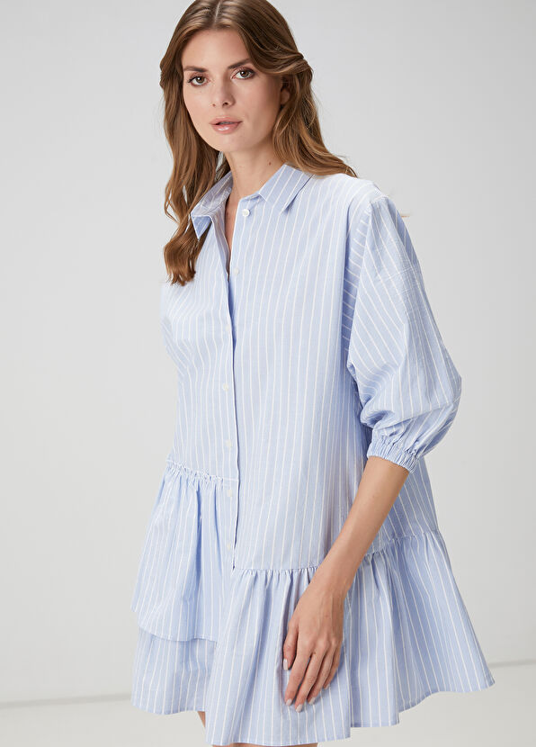 Beymen Club Mavi Çizgili Mini Elbise - 2