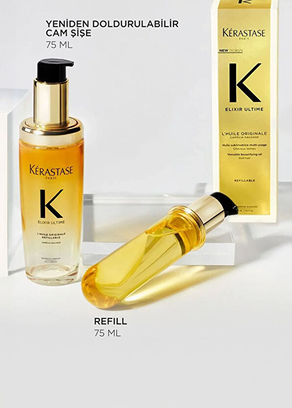Kerastase Elixir Ultime Refill Hair Oil 75 ml + Reflux 75 ml 2-Pack Hair Care Set - 2