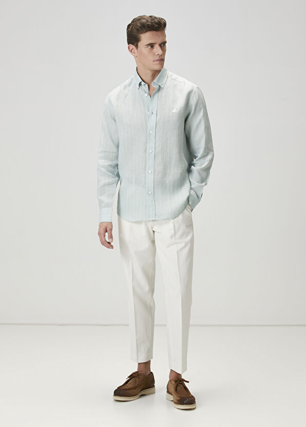 Beymen Club Mint Keten Gömlek - 3