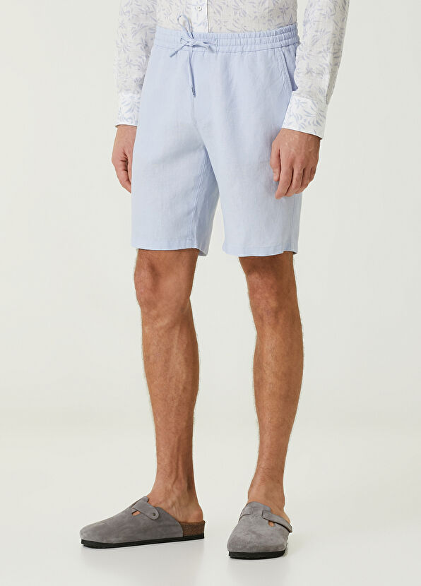 Beymen Club Blue Linen Shorts - 2