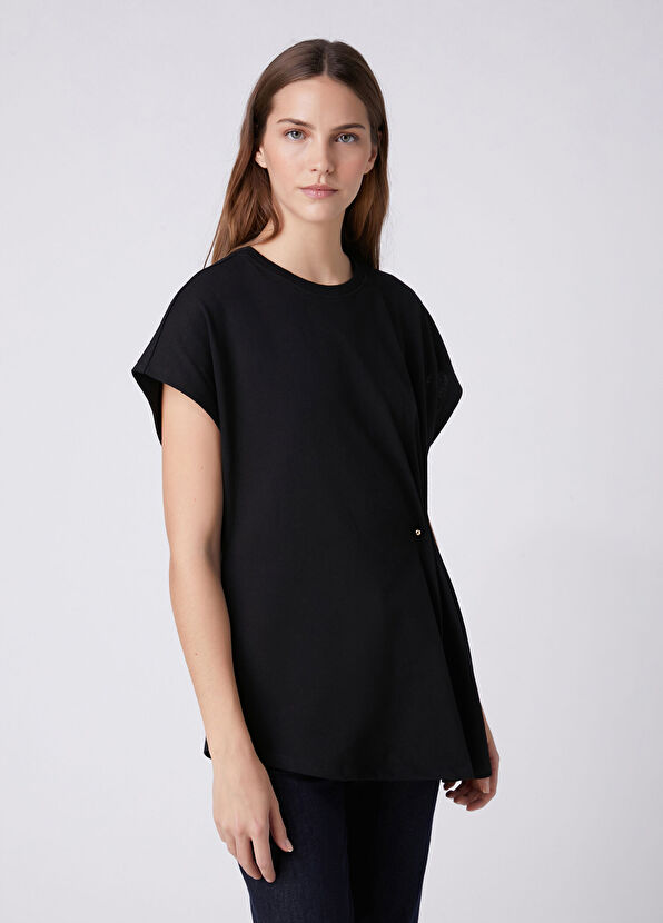 Beymen Club Black Brooch Detailed T-Shirt - 4