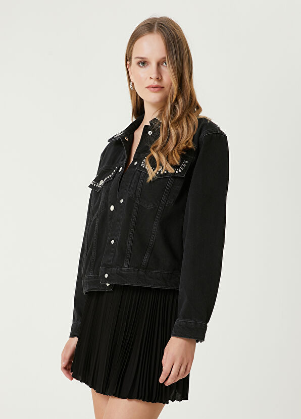 Beymen Club Black Staple Detailed Denim Jacket - 1