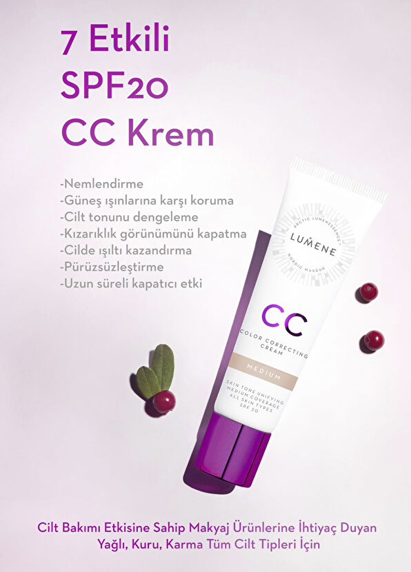 Lumene Shade Medium 7 Effect Color Balancing SPF 20 CC Cream 30 ml - 2