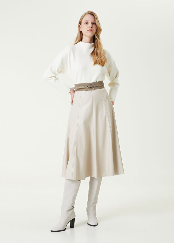 Beymen Club Kırık Beyaz Dik Yaka Kısa Basic Kazak - 2