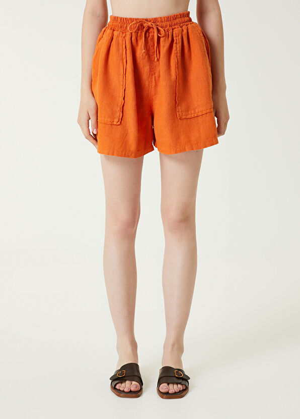 Beymen Club Turuncu Keten Şort - 2