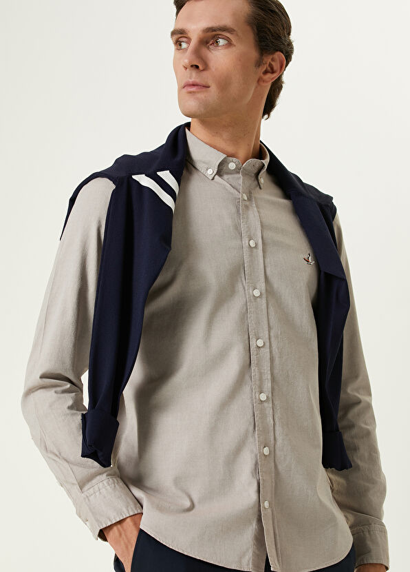 Beymen Club Slim Fit Vizon Oxford Gömlek - 2