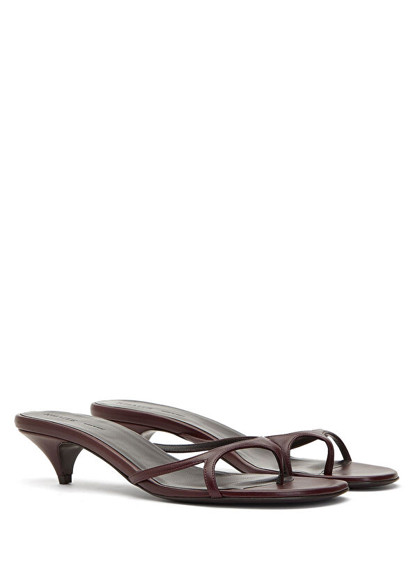 Khaite Mila Burgundy Women's Leather Slippers - 2