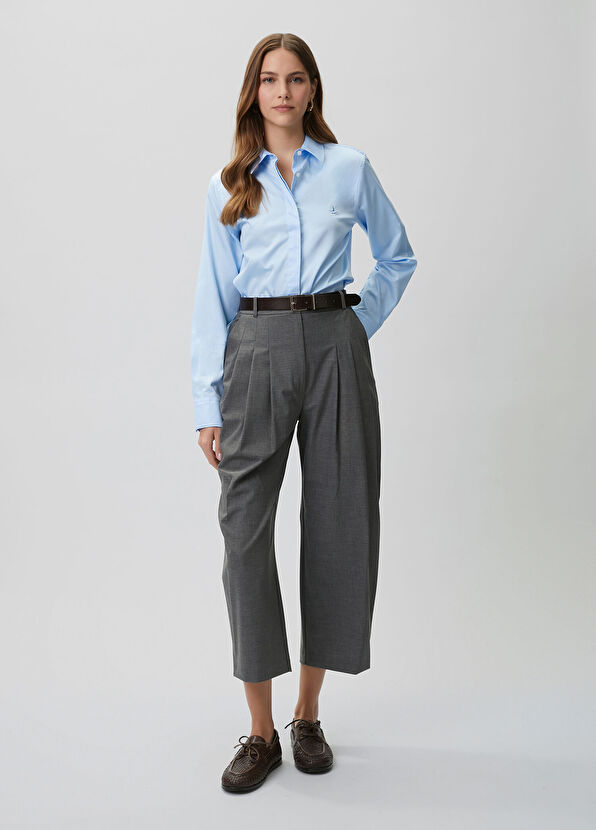 Beymen Club Classic carrot trousers with gray mélange fine woo - 1