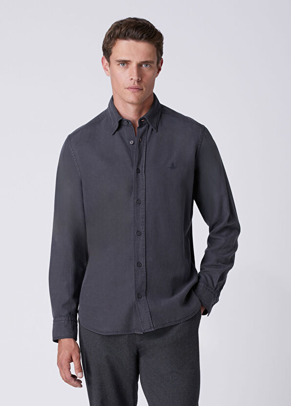 Beymen Club Comfort Fit Anthracite Gabardine Shirt - 2