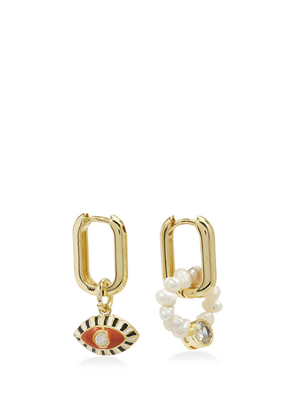 Beymen Club Çok Renkli Taşlı Kadın Oval Küpe - 3