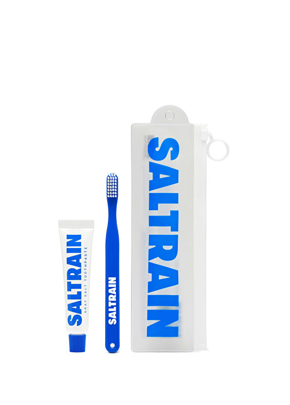 Saltrain Gray Salt Toothpaste & Toothbrush Travel Set - 3