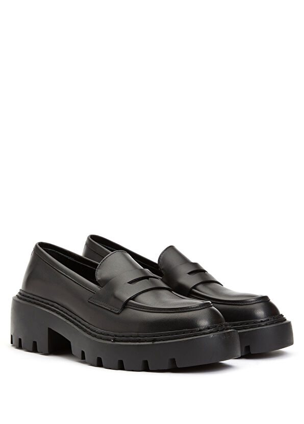 Beymen Club Siyah Bantlı Kadın Deri Loafer - 2