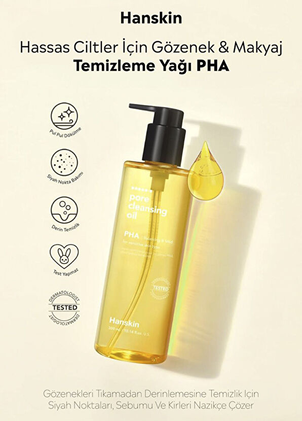 Hanskin Hanskin Pore Cleansing Oil Pha Pore and Make-up Remover Oil for Sensitive ce Intolerant Skin 300 ml - 4