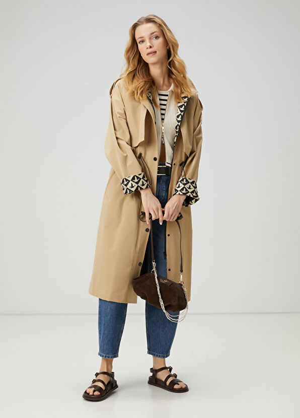 Beymen Club Beige Hooded Overcoat - 1