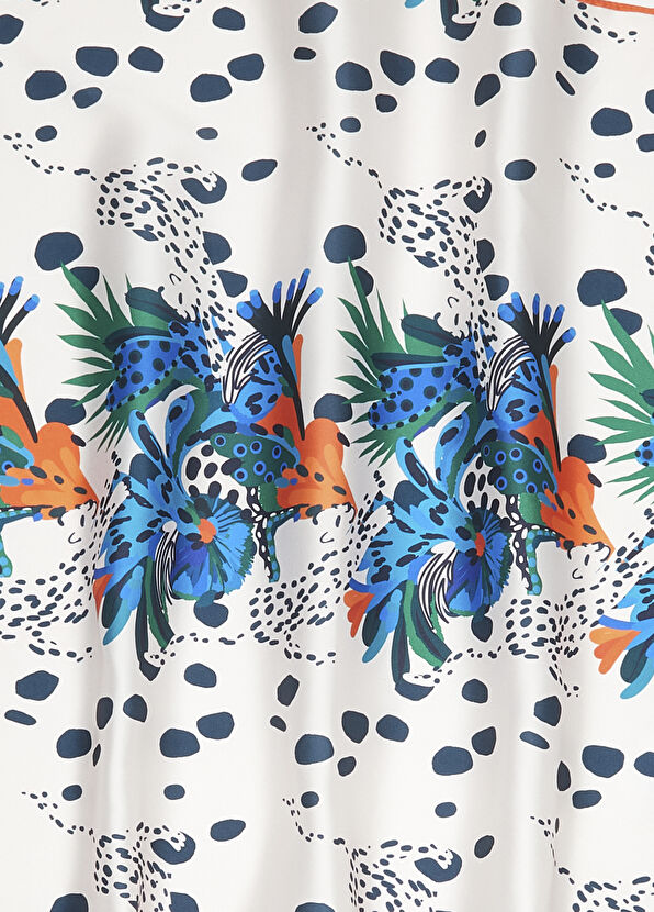 Beymen Club Çok Renkli Desenli 50x50 Kadın Saten Fular - 2