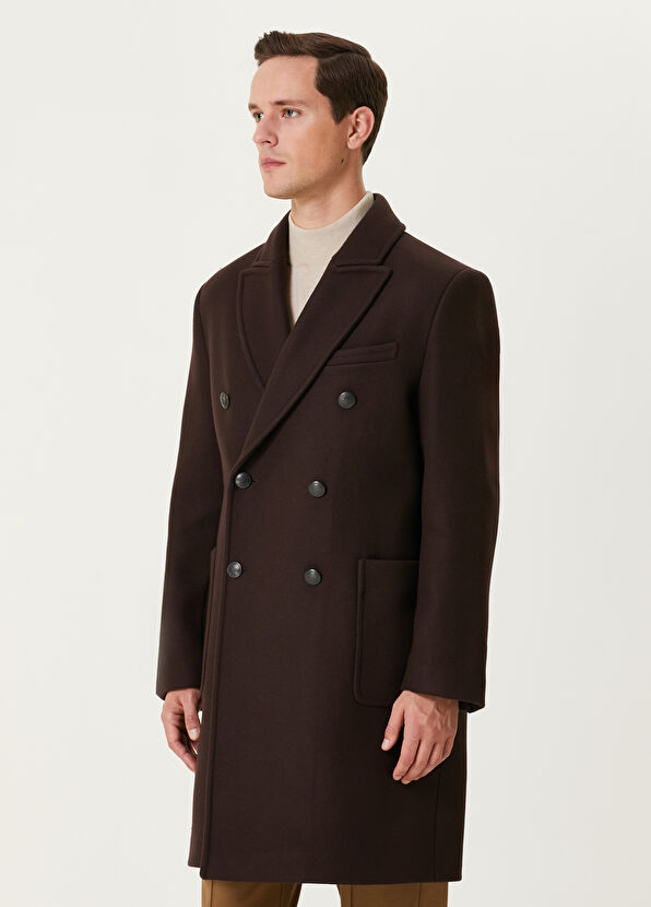 Beymen Club Bordo Kruvaze Palto - 3