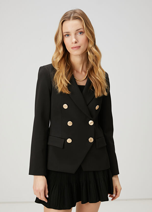 Beymen Club Siyah Kruvaze Blazer - 3