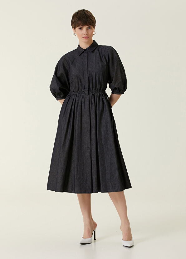 Dice Kayek Lacivert Kadın Lacivert Midi Gömlek Elbise 1385488 Beymen