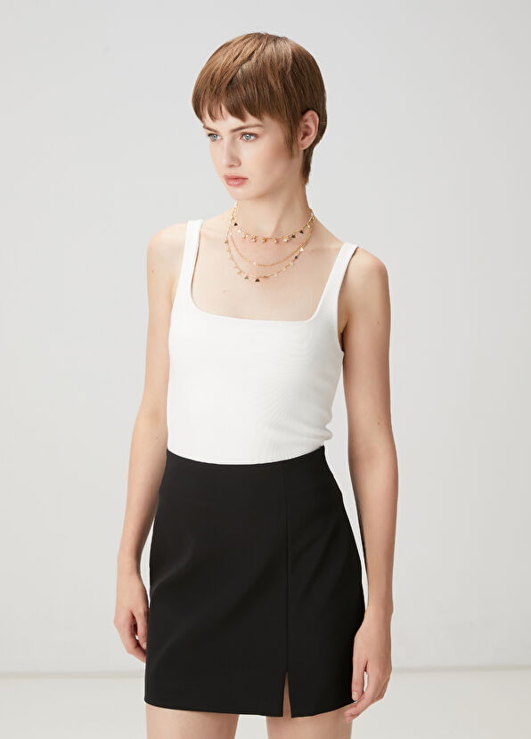 Beymen Club Off White Ribbed Fit Tank Top - 1