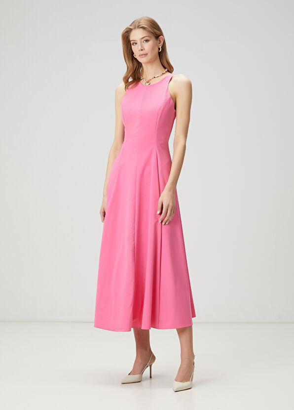 Beymen Club Pembe Sırt Dekolteli Midi Abiye Elbise - 1