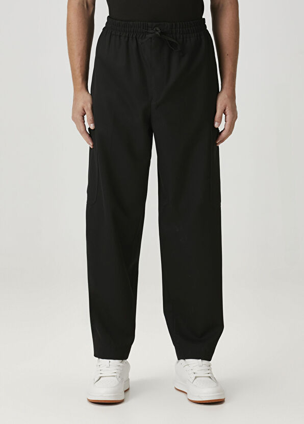 Kenzo Siyah Beli Kordonlu Yün Pantolon - 2