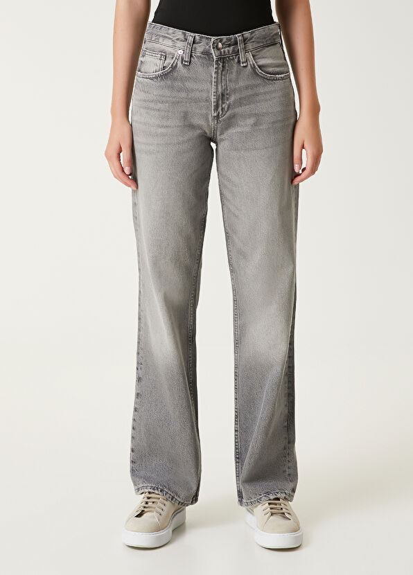 Beymen Club Gri Geniş Paça Jean Pantolon - 2