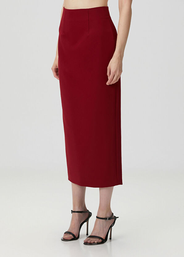 Roland Mouret Burgundy Midi Pencil Skirt - 2