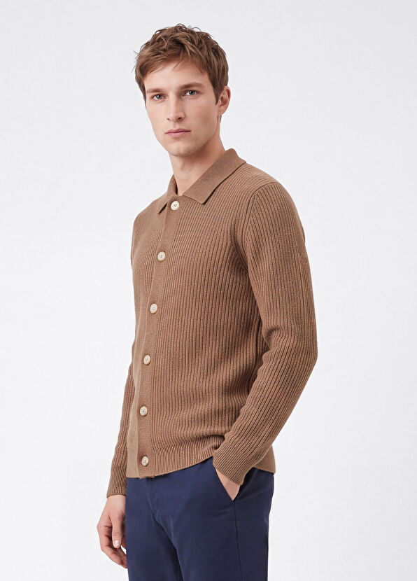 Beymen Club Mink Knitted Cashmere Blend Cardigan - 1