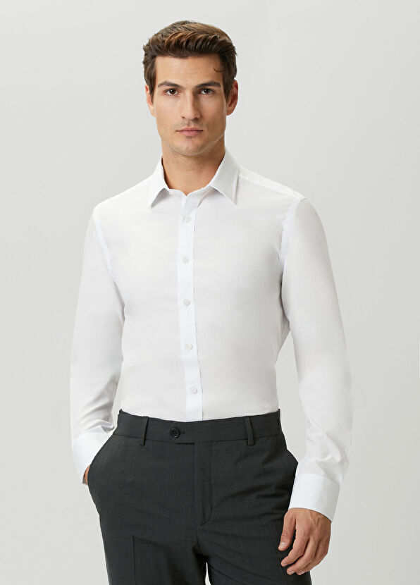Beymen Club Slim Fit Beyaz Non-iron Gömlek - 1