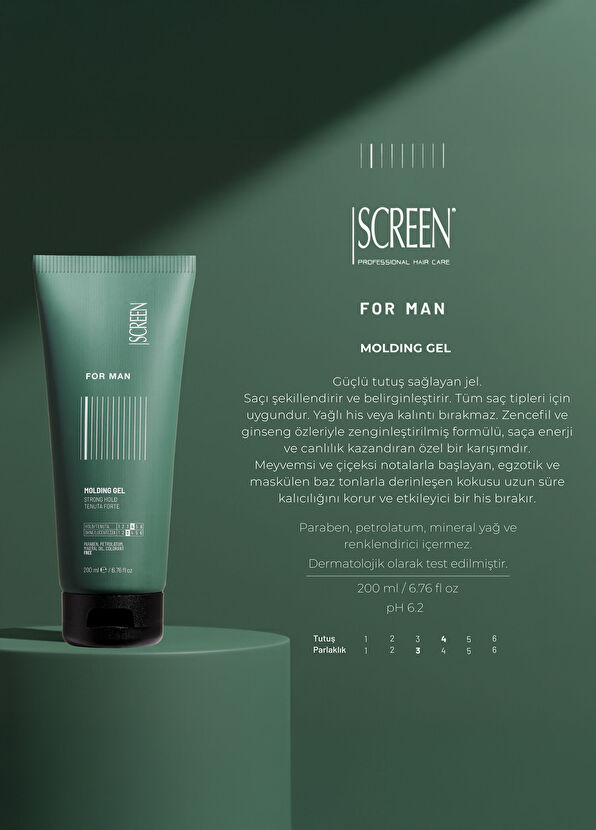 Screen Hair Care For Man Molding Hair Styling Gel 200 ml - 2