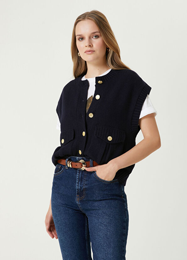 Beymen Club Lacivert Yün Triko Yelek - 1