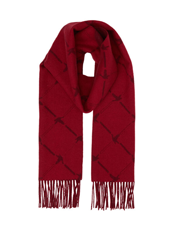 Beymen Club Red Goose Jacquard Men's Wool Scarf - 1