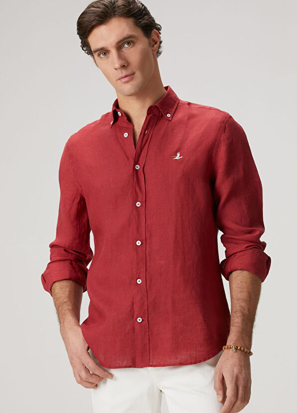 Beymen Club Cherry Comfort Fit Linen Shirt - 2