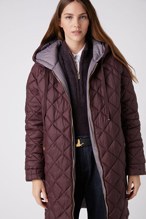 Beymen Club Plum Reversible Coat - 2
