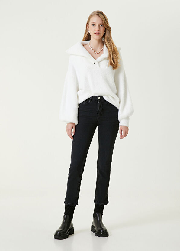 Beymen Club Kırık Beyaz Tüylü Kazak - 2