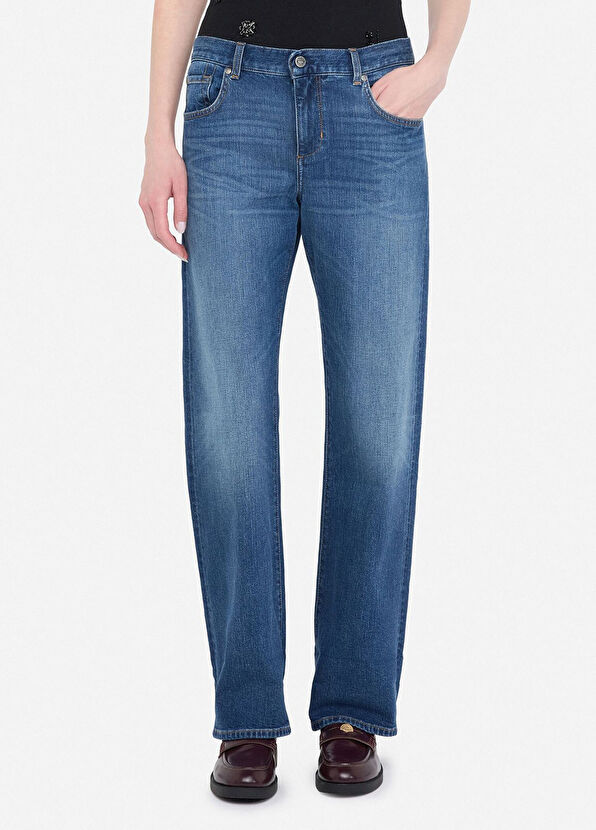 Liu Jo Mavi Düz Kesim Kadın Jean Pantolon - 3