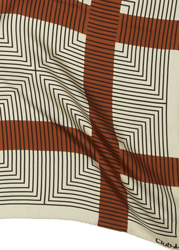 Beymen Club Bej Şerit Detaylı İpek Eşarp - 2