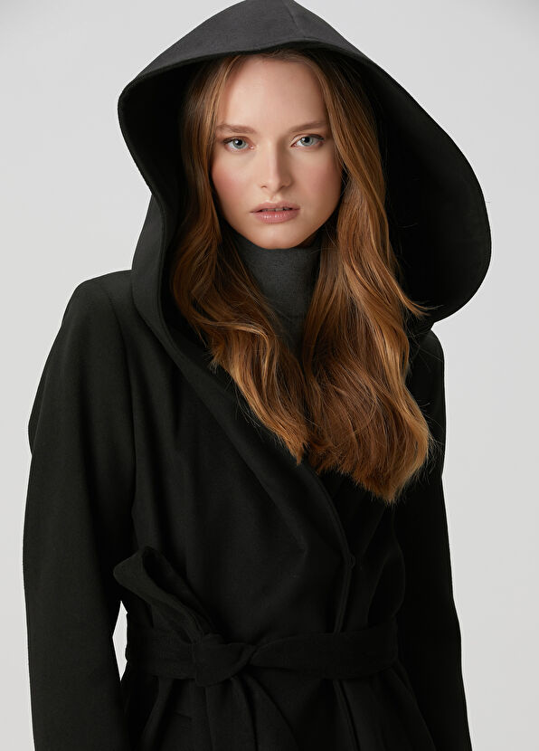 Beymen Club Black Hooded Coat - 1