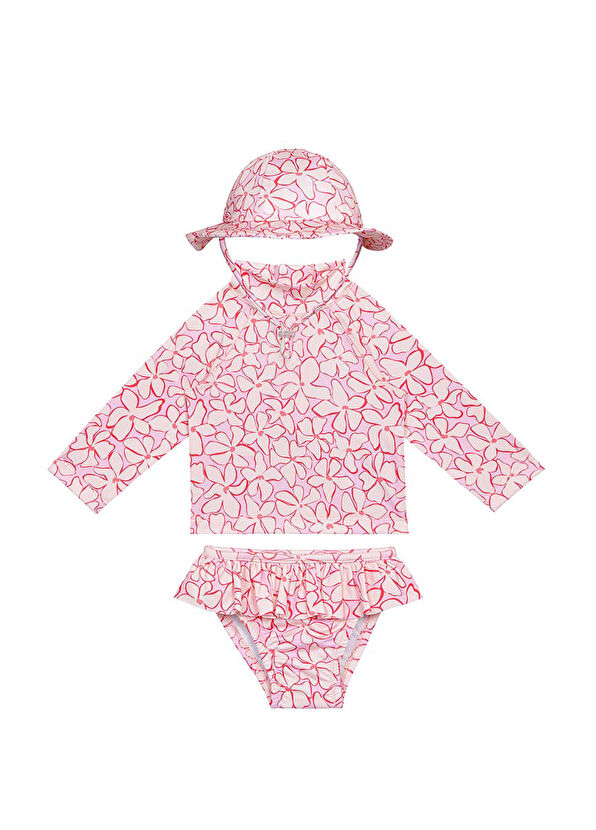 Sand Mother Lilac Blossom Baby Girl Swimsuit Set with UV Protection - 1