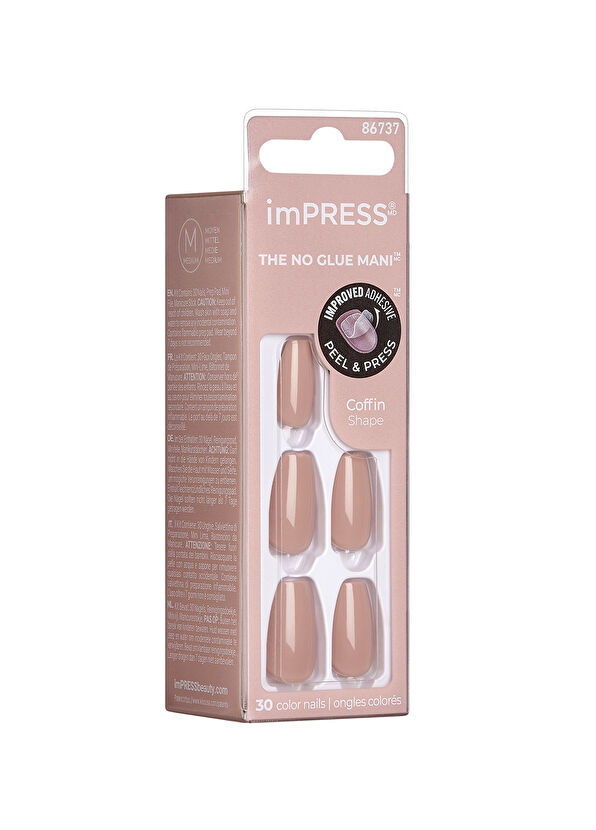 Impress Color Nude Tile Self-Adhesive Long Fake Nail - 2
