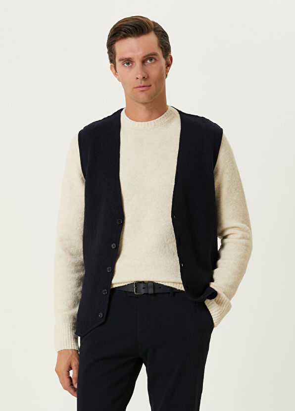 Beymen Club Navy Blue Wool Vest - 1