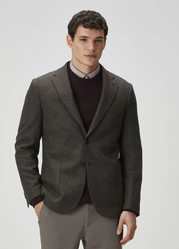 Beymen Club Kahverengi Yün Kaşe Ceket - 3