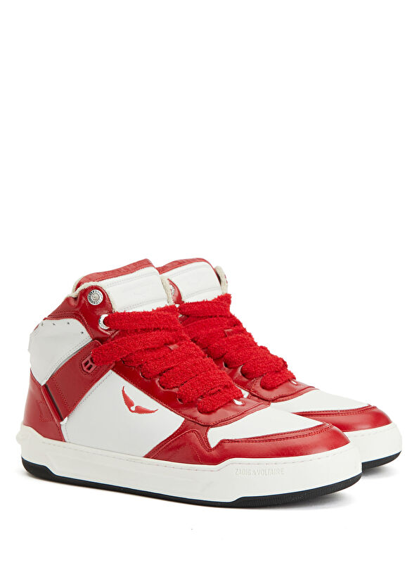 Zadig&Voltaire High Wings Kırmızı Beyaz Erkek Deri Sneaker - 2
