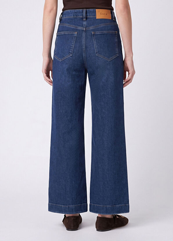 Beymen Club Indigo Wide Leg Jean Pantolon - 4