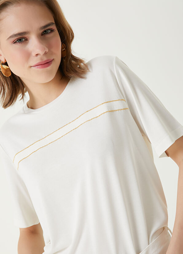 Beymen Club White Chain Detailed T-Shirt - 2