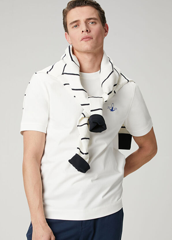 Beymen Club Kırık Beyaz Relax Fit Lycralı Pike -Tshirt - 2