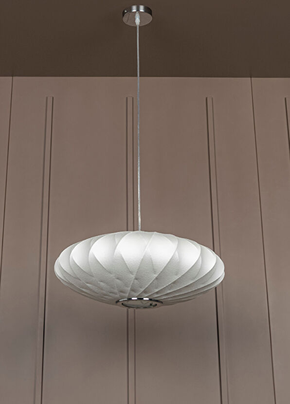 Heka Star Soft Touch White Polymer Metal Cross Ellipse Pendant Chandelier - 2