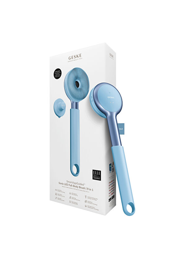 Geske Sonic LED Full-Body Brush 9 in 1 Aquamarine Vücut Cilt Bakım Cihazı - 4