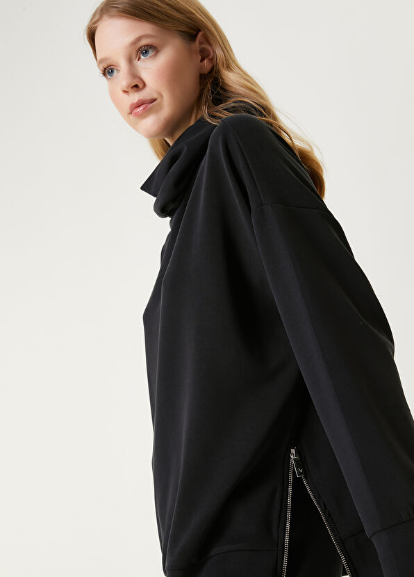 Beymen Club Black Draped Modal Sweatshirt - 2